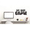 Yyart Eat Sleep Game Wall Decal Gamer Controller Wall Stickers Vinyl Wall Decal for Kids Bedroom Vinyl Wall Art Decals Nursery Decor A55 (Black)