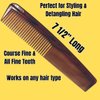 G.B.S 7.5" Styling & Dressing Hair Comb Set - Tortoise Finish All Fine & Coarse Teeth for All Hair Types Detangling & Grooming Combs (5 Pack)