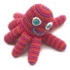 Pebble | Handmade Octopus Baby Rattle—Bright Pink | Ocean | Beach | Coastal | Crochet Baby Toy | Fair Trade | Machine Washable