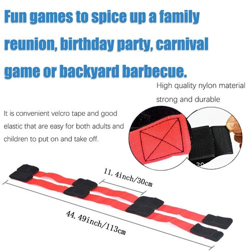 Durable 4 Legged Race Bands Outdoor Game for Kids Adults Relay Race Carnival Field Day Backyard Birthday Team Party Games