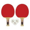 Martin Kilpatrick Vortex Table Tennis Racket 2-Player Set | Pips-Out with Sponge | Red & Black Rubber Surface | 1.5mm Sponge Layer | Flared Handle | Speed: 80 Spin: 70 Control: 80 (202)