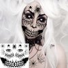 COKTAK 4 Sheet Scary Halloween Face Tattoos For Women Men Adults, Fake Wound Scars Witch Makeup For Halloween Chucky Zombie Makeup Kit, 3D Spider Web Face Tattoo Sticker Halloween Face Decals Paint