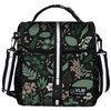 VLM Lunch Bags for Women,Leakproof Insulated Floral Lunch Box with Adjustable Shoulder Strap Reusable Zipper Cooler Tote Bag for Work,Picnic,Camping