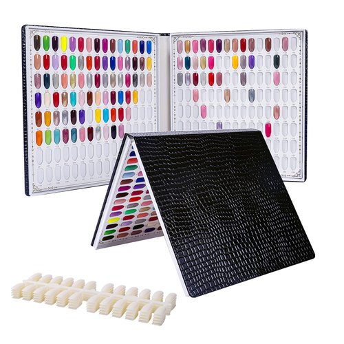 NMKL38 240 Nail Color Display Book for DIY Nail Polish UV Gel Color Card Nail Salon Tools with Na...