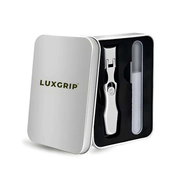 LUXGRIP Nail Clipper for Thick Nails. Nail Clipper for Thick, Ingrown Nails. German Nail Clipper. Wide Open Toenail Clippers for Seniors Thick Nails. No Splash Nail Clippers (Gray)