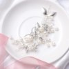Sightor Bride Hair Vines Wedding Crystal Hair Pins Flower Leaf Headpieces Women Hair Accessories for Bridal Bridesmaid (Sliver)