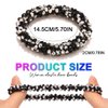 Fashey Beaded Hair Ties Crystal Hair Bands Elastic Ponytail Holders 3 Pcs Black Rhinestone Hair Tie Hair Accessories for Women