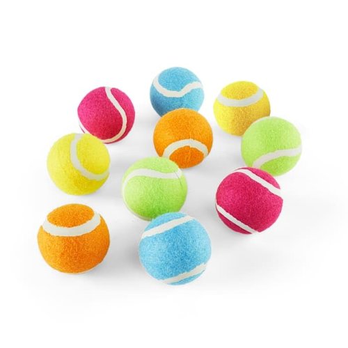 Leaps & Bounds Tennis Balls in Bucket Dog Toy, Medium, Pack of 10