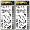 Tattoos 2 Sheets Butterfly dragonfly Vine Fantasy Henna Temporary Tattoo Body Art Stickers Waterproof Tattoos Fake Removable for Kid Teens Men Women