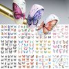 36 Sheets Flower Nail Art Stickers Decals Butterfly Water Transfer Nail Decals Pink Sakura with Designs Nail Decorations for Women DIY Nail Supplies