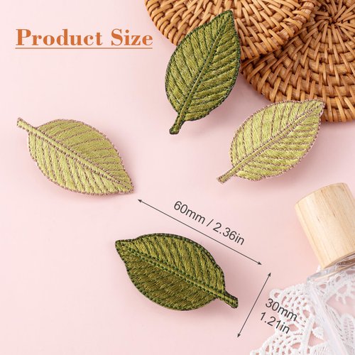 Nuorest 10 PCS Embroidery Leaves Hair Clips, Green Leaf Hair Barrettes, DIY Embroideried Leaf Hair Accessories for Women, Girls for Summer, Autumn, Daily Use, Parties - Green, Yellow