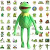Lacroky Kermit Frog Puppet with Puppets Control Rod & 50 Pcs Kermit The Frog Puppet Stickers, Hand Kermit Puppet Soft Stuffed Plush Toy for Boys & Girls - 24 Inches