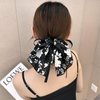 AsggBah 2pcs Premium Hair Bow Accessories: Long-tail Elastics for Girls and Women in Black and White, Hair Tie Scarves