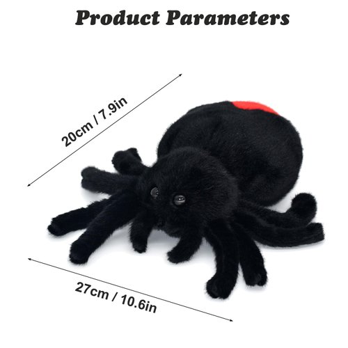 Bakalizoo Soft Spider Dolls, Cute Stuffed Animals Plush Pranks Spoof Stuff Toys, Gifts for Kids, Child, Birthday, Halloween, Christmas, Home Decor (Black)