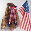 4th of July Bows for Women Red White and Blue Hair Bows Fourth of July Hair Accessories American Flag Star USA Hair Bow Clips Ribbon Ponytail Holder 4th of July Accessories Outfits Gifts (Pattern L)