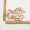5PCS Short Hair Scarf with Ribbon Hair Bow Scrunchies Elegant Bow Hair Ties Floral Hair Scrunchies Chiffon Bowknot Hair Scrunchies for Women