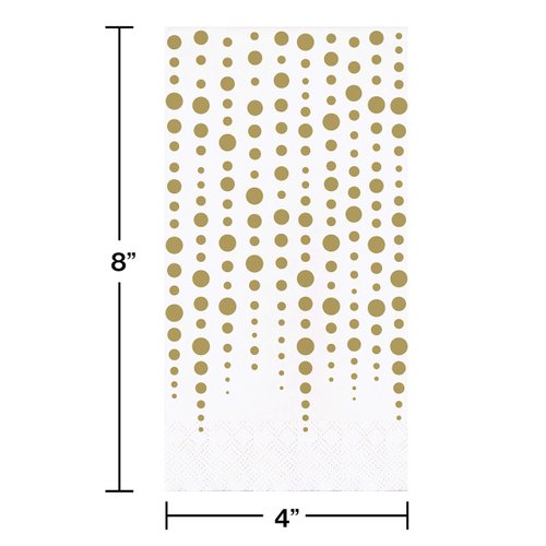 Creative Converting Sparkle and Shine Gold 50th Anniversary Dinner Napkins, 8" x 4"
