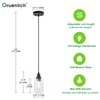 Gruenlich Pendant Light, Hanging Ceiling Light Fixture for Kitchen and Dining Room, E26 Medium Base, Metal Construction with Clear Glass, Bulb not Included, 1-Pack Bronze