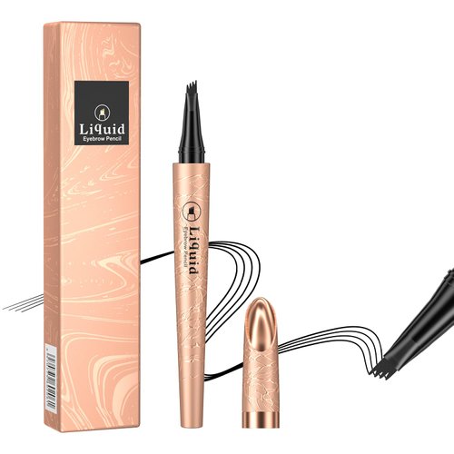 Microblading Eyebrow Pen,3D Waterproof Microblading Eyebrow Pencil, Eyebrow Magic Pen Eyebrow Microblading Pen Eyebrow Pen Waterproof&Smudge-proof Creates Natural Looking Brows (Black)