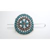 Generic Turquoise blue and silver metal tribal hair slide clip barrette