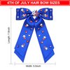 4th of July Hair Accessories - American Flag Star USA Patriotic Bow Clips, Blue Hair Bows for Women, Party Favors and Gifts