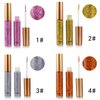 DekRion Glitter Eyeliner,Red Giltter Eyeliner, Long-lasting Waterproof Eyeliner Eye Glitter Makeup, Silver, Gold, Purple Green High-pigmented Colorful Glitter Eyeliner Liquid