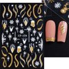 8 Sheets Glitter Christmas Nail Art Stickers Decals Self-Adhesive Holiday Gold Snowman Snowflake Winter Nail Supplies Nail Art Design Decoration Accessories