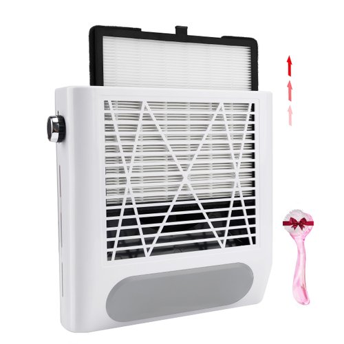 Nail Dust Collector Vacuum 80W, Adjustable Power Suction CoFashion Nail Dust Cleaner Machine for Manicure, Dust Collector for Nails for Salon Home Use- Nail Filter When Using Nail Drill Nail File