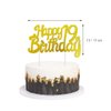 Daimay 19th Birthday Party Decorations Gold Black Happy Birthday Latex Confetti Balloons Triangle Flag Banner Number 19 Foil Balloon Cake Topper for Men Women Anniversary Birthday Party Supplies