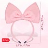Domkier 2 Piece Bow Headbands Pink Big Bow Hair Band,Halloween Christmas Headdress for Women and Girls, Cosplay Party Decor Supplies