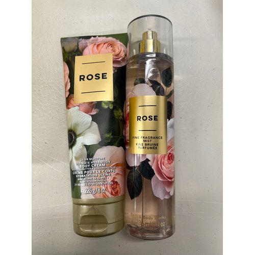 Bath and Body Works - Rose - Ultra Shea Body Cream and Fine Fragrance Mist -8 Oz 2018