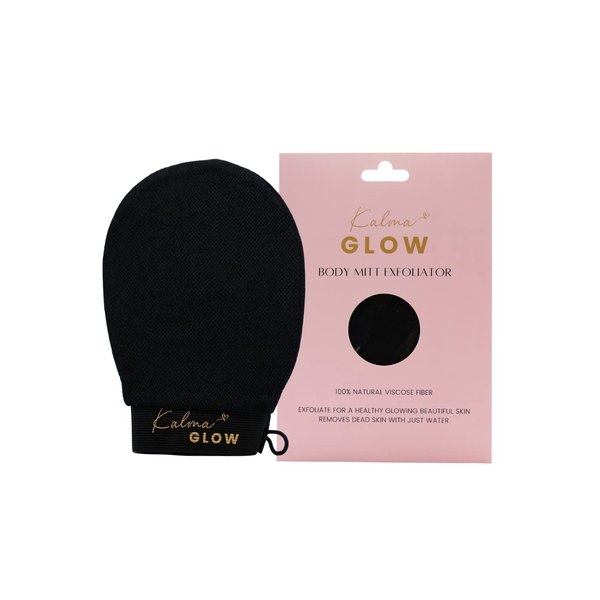 Kalma Glow Bath Glove Body Scrub Exfoliating Glove Dead Skin Remover for Body Gentle for Skin, Black