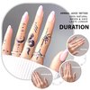 YLOKO Finger Tattoo Stickers, 3 Sheets Temporary Tattoo Stickers, Adult Women Semi Permanent Henna Tattoo, Hand Fake Tattoos, Lasts 7-14 Days, Waterproof, Matte Deep Blue - S7