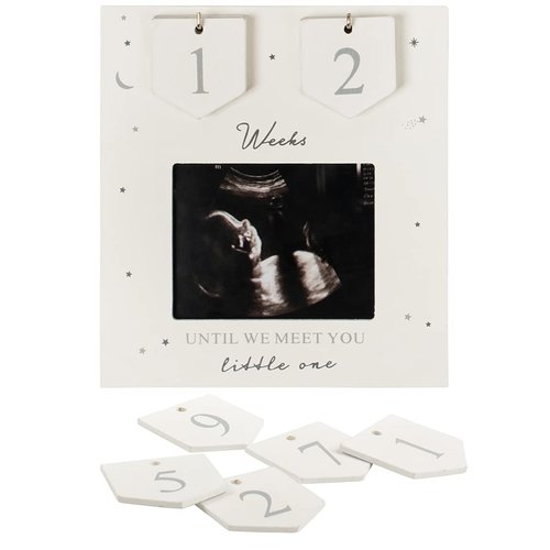 Sonogram Picture Frame | Countdown Weeks | Keepsake Baby Ultrasound Frame | Great Gift for Expecting Parents | Nursery Décor | Best Baby Announcement | Love at First Sight (6.5 x 6 Inches)