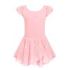 Arshiner Girls Ruffle Sleeve Ballet Dance Dress Tutu Skirted Leotard, 4-5 Years, Ballet Pink