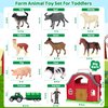 Farm Animals Toys for 1 2 3 4 5 Year Old Toddlers Girls Boys, Big Red Barn Farm with Figures Animals and Tractor Toys for Kids, Farm Playset Educational Learning Toys, Ideal Christmas Birthday Gifts