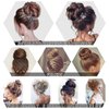 Qunlinta Messy Bun Hair Piece Hair Bun Thick Updo Scrunchies Hair Extensions Ponytail Hair Pieces for Women Girls Dark Brown Mix Light Auburn