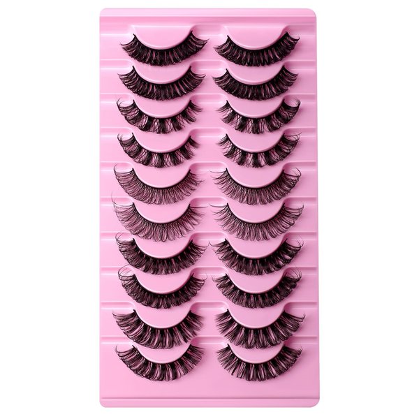 False Eyelashes Mixed Pack 3D Lashes Fake Lashes Natural Look Fluffy Lashes Pack by Kanviensl, 10 Pairs