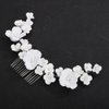 Teyglen Flower Bride Wedding Hair Comb White Flower Hair Comb Headband Decorative Hair Accessories Floral Headpiece for Women
