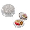 Bling Pill Box, 3 Compartment Medicine Pill Case Holder, Bling Crystal Rhinestones Waterproof Pocket Pill Case ound Medicine Organizer for Vitamin/Fish Oils/Supplement. (Silver)