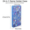 QIANRENON 24 in 1 Game Cassette Magnetic Organizer Case Micro SD Game Card Storage Case, Holds 24 NDS Cassette+24 MicroSD Card, Storage NDS Switch OLED Switch Lite Card, Blue/Astronomical Pattern