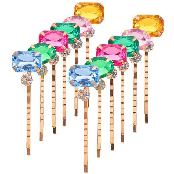 KALLORY 60 Pcs Rhinestone Hair Clips Crystal Hair Pins Bobby Pins Side Hair Clip Elegant Hair Barrettes Jewelry Hair Accessories for Women Girl