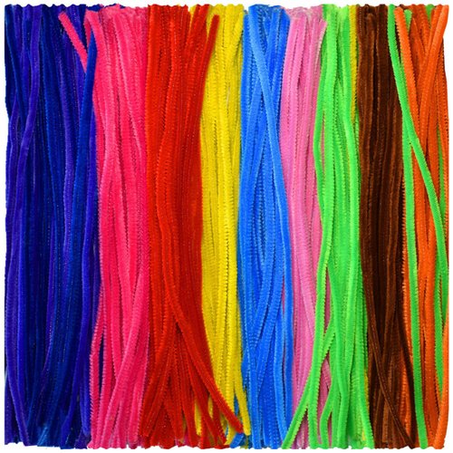 Multicolor Pipe Cleaners Craft (200 Pieces) Chenille Stems 10 Colors for DIY Art Decorations Creative (6 mm x 12 Inch)