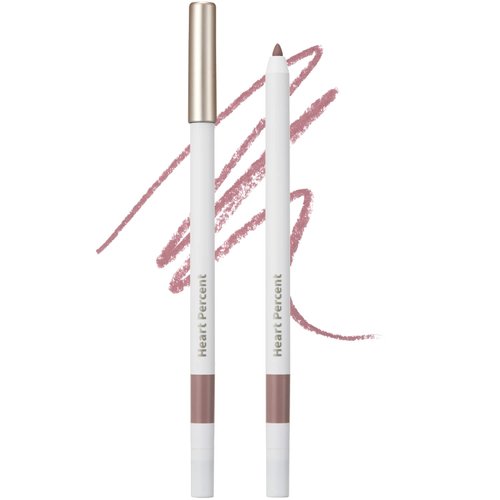 Heart Percent Dote On Mood Lip Pencil Slim, Defines and Fills Creamy Lip Liner Retractable Lipstick Pencil with Built-In Sharpener, #08. Cloudy Mauve