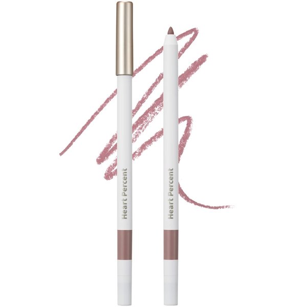 Heart Percent Dote On Mood Lip Pencil Slim, Defines and Fills Creamy Lip Liner Retractable Lipstick Pencil with Built-In Sharpener, #08. Cloudy Mauve