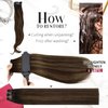 Moresoo Clip in Hair Extensions for Women Darkest Brown Mixed with Chestnut Brown Balayage Human Hair Clip Ins 18Inch Hair Extensions for Women Clip in Brown 7pcs 120G