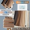 Brown Hand Towels - 100% Cotton | 420GSM | Soft | Absorbent | Long-Lasting, Bathroom Hand Towels Set of 4, 14"x30", Decorative Hand Towels for Bathroom, Hand Towels Gift Set, Beige and Brown