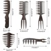 Noverlife 5PCS Men's Pompadour Hairstyling Combs, Professional Wide Teeth Texture Comb for Slicked Back Hairstyle, Retro Oil Head Hair Brushes for Barber Hairdressing Hair Pick Comb