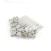NYFASHION101 Women's Elegant Bridal Rhinestone Flower Pattern Hair Comb HC4260, Simulated Pearl, Silver-Tone