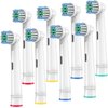 Replacement Toothbrush Heads Compatible with Oral-B Braun,8 Pack Professional Electric Brush Heads for Oral B Replacement Heads Refill Pro 500/1000/1500/3000/3757/5000/7000/7500/8000